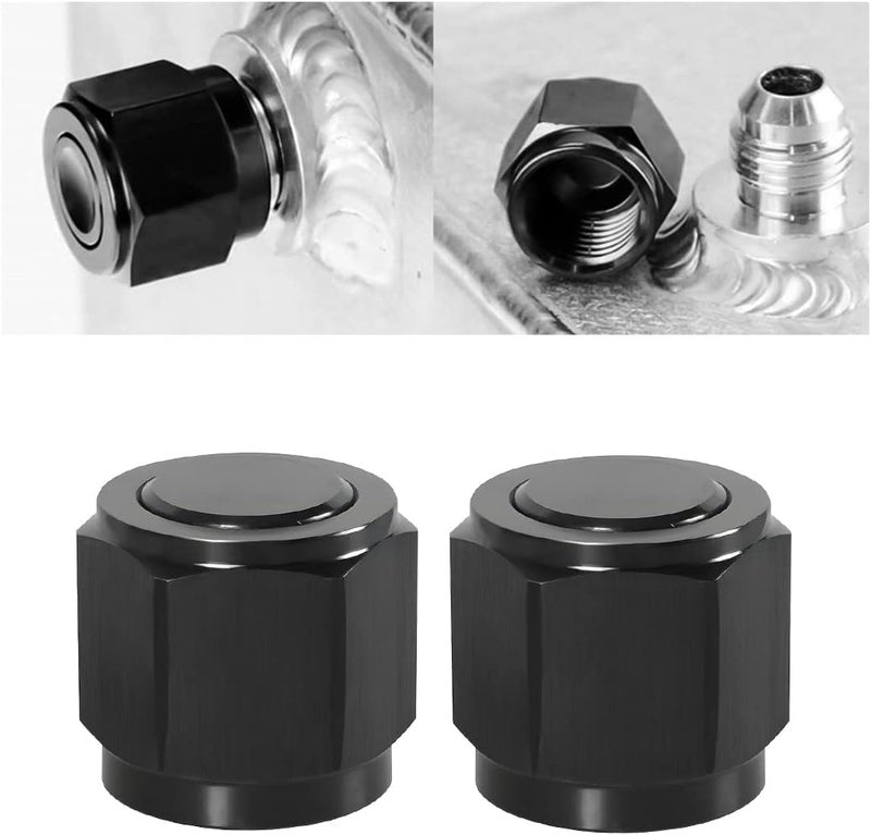 zipelo 10AN Female Flare Cap Block Off Fitting Plug, 2PCS Aluminum Swivel Hex Head Nut Port Adapter, Automotive Modification Accessories for Fuel Oil Line - Image 1